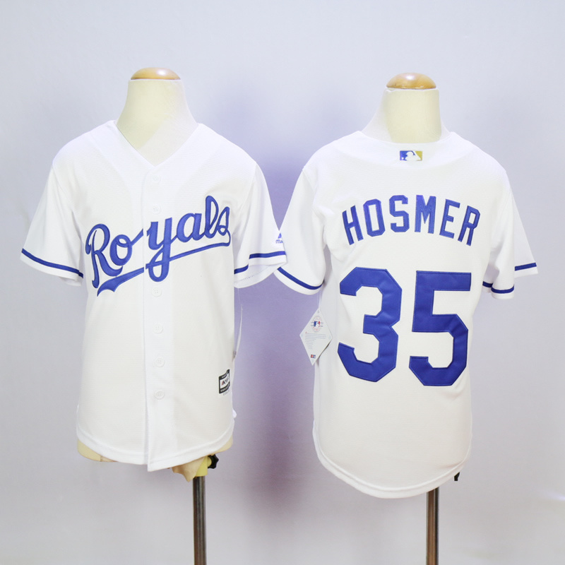 Youth Kansas City Royals #35 Hosmer White MLB Jerseys